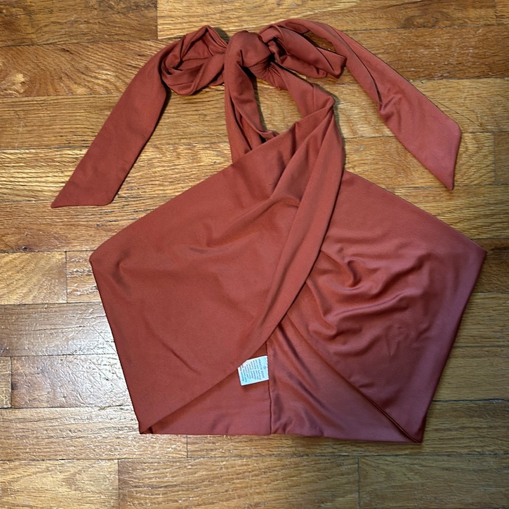 Shein burnt orange, medium wrap top can be wrapped in any type of way